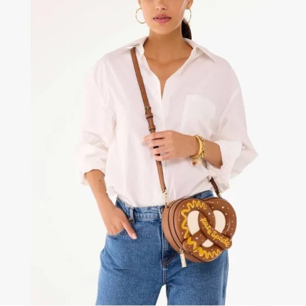 Kate Spade Pretzel-Shaped Bag with Yellow and Brown